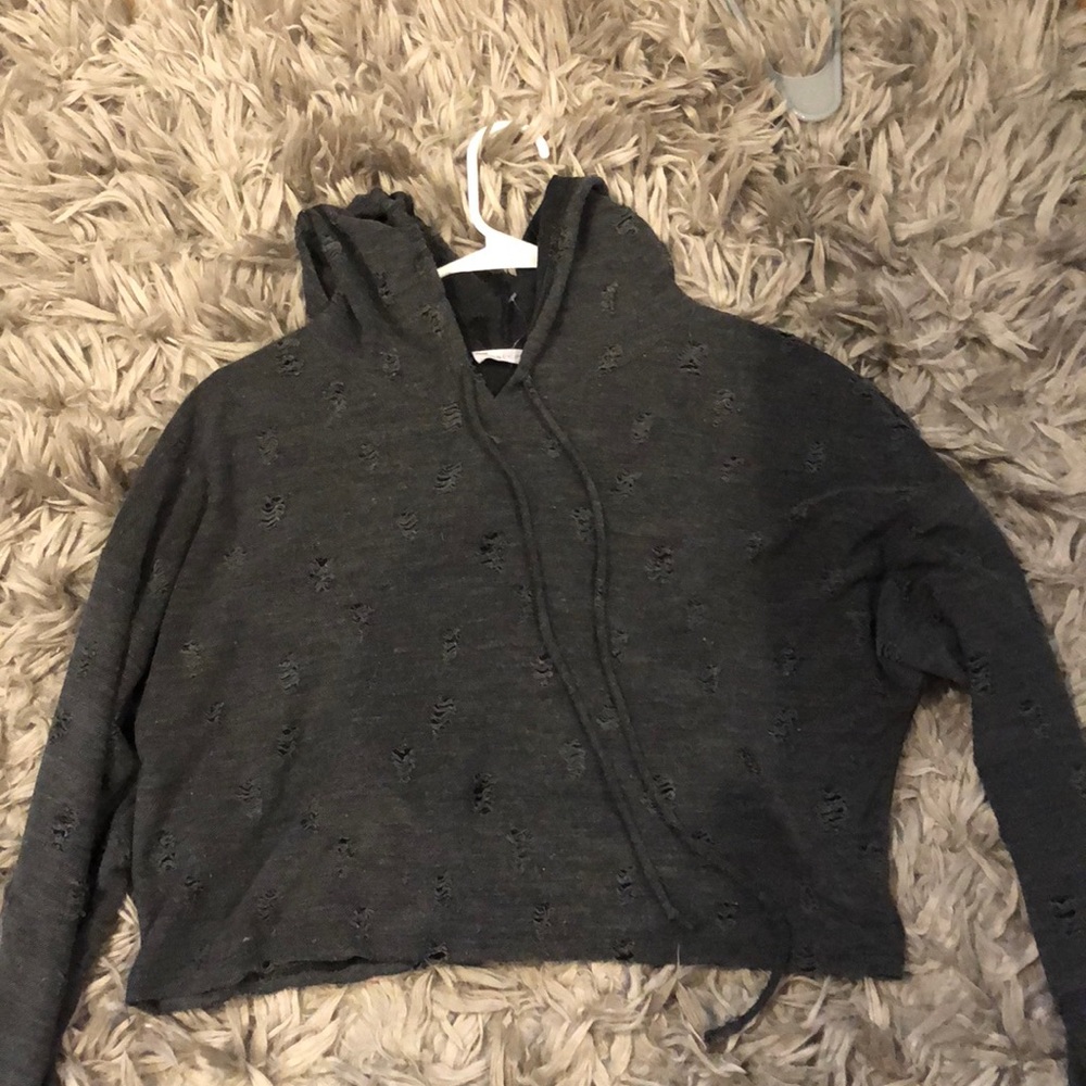 Grey sweatshirt with rips